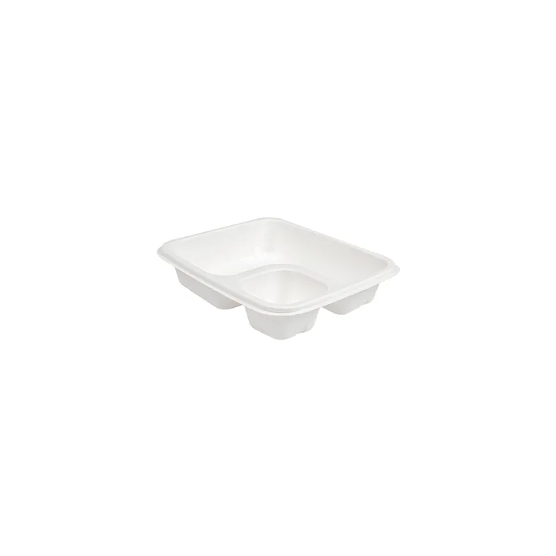 PLATEAU POUR NACHOS BIONIC  19x16,5x3,8 CM BLANC BAGASSE (300 UNITÉ)