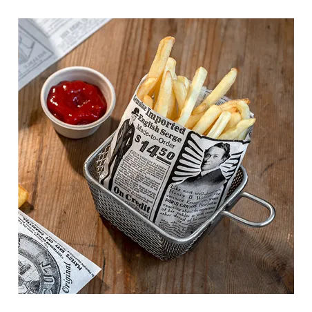 SACHET POUR FRITURES 'TIMES' 32 G/M2 12x12 CM BLANC PARCH.INGRAISSABLE (1000 UNITÉ)