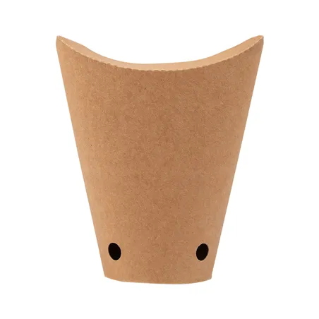 GOBELETS À FRITES AVEC FERMETURE  12 OZ - 360 ML 200 + 25PE G/M2 6,7x12,5 CM MARRON CARTON (2500 UNITÉ)