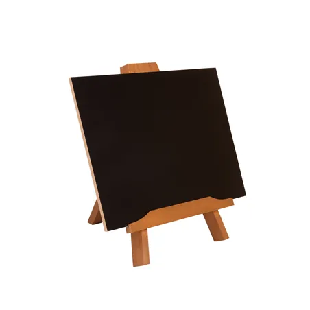 TABLEAU DOUBLE CÔTÉ + SUPPORT DE TABLE   35,5x21,8x18 CM NOIR BOIS (1 UNITÉ)