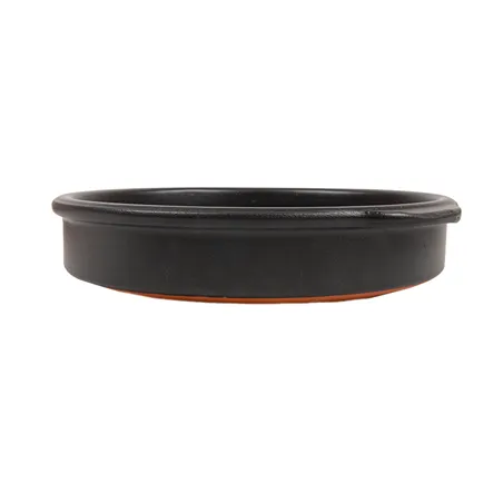 RÉCIPIENT AVEC ANSES  850 ML Ø20x5 CM NOIR CERAMIQUE (8 UNITÉ)