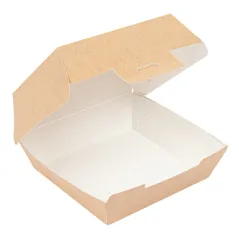 BOÎTES HAMBURGER THEPACK  13x12,5x6,2 CM (S) NATUREL CARTON NANO-MICRO (450 UNITÉ)