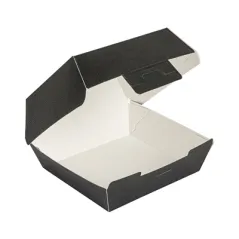 BOÎTES HAMBURGER THEPACK  13x12,5x6,2 CM (S) NOIR CARTON NANO-MICRO (450 UNITÉ)