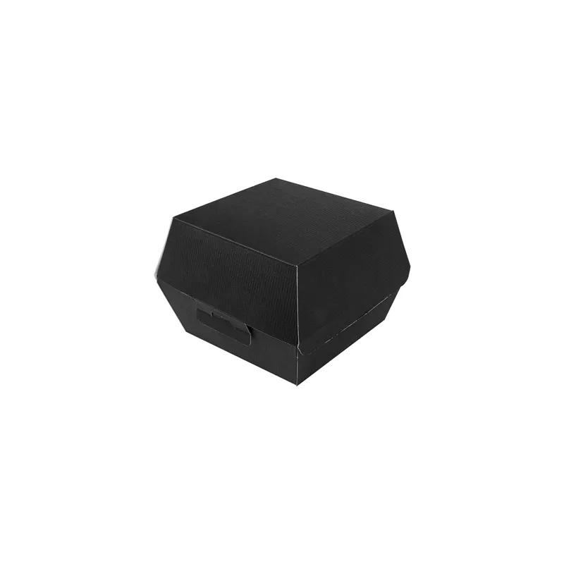 BOÎTES HAMBURGER THEPACK  14,4x13,6x9,2 CM (L+) NOIR CARTON NANO-MICRO (500 UNITÉ)