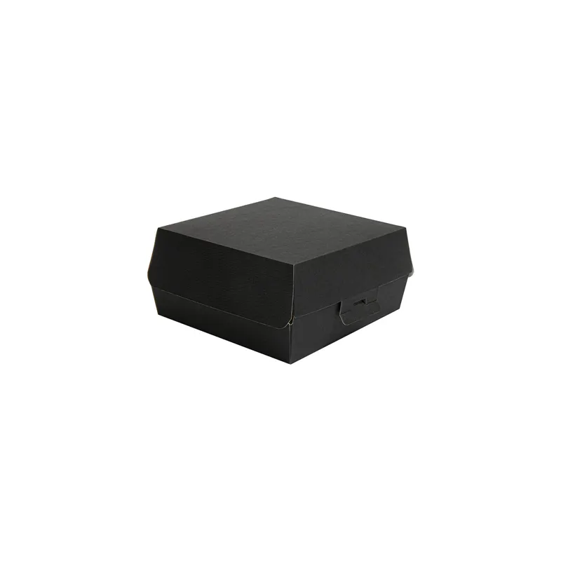 BOÎTES HAMBURGER THEPACK  17,6x16,8x7,8 CM (XL WIDER) NOIR CARTON NANO-MICRO (300 UNITÉ)