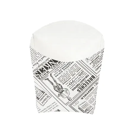 BOÎTES À FRITES STANDARD THEPACK 'TIMES' 135 G 13x8x13,5 CM BLANC CARTON NANO-MICRO (1200 UNITÉ)