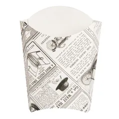 BOÎTES À FRITES JUMBO THEPACK 'TIMES' 165 G 13,5x8,5x16 CM BLANC CARTON NANO-MICRO (1200 UNITÉ)