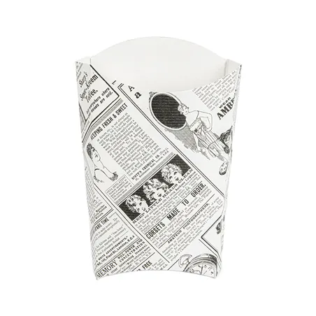 BOÎTES À FRITES THEPACK 'TIMES' 190 G 14,5x9,5x18 CM BLANC CARTON NANO-MICRO (1200 UNITÉ)