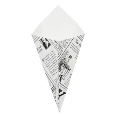 CORNETS FRITES THEPACK 'TIMES' 100 G 12,8x21,7 CM BLANC CARTON NANO-MICRO (1600 UNITÉ)