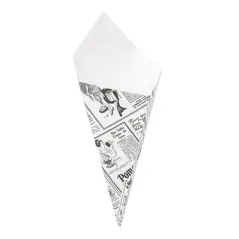 CORNETS FRITES THEPACK 'TIMES' 250 G 15,7x26,8 CM BLANC CARTON NANO-MICRO (1200 UNITÉ)