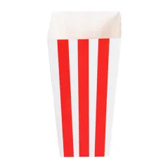 RECIPIENTS POP-CORNS THEPACK 'STRIPES' 1 L 6,5x8,7x17,4 CM BLANC CARTON NANO-MICRO (600 UNITÉ)