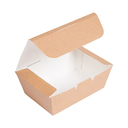 BOÎTES "LUNCH BOX" COUVERCLES THEPACK 500 ML (16 oz) 14x9,7x5 CM NATUREL CARTON NANO-MICRO (480 UNITÉ)