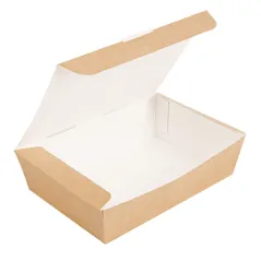 BOÎTES "LUNCH BOX" COUVERCLES THEPACK 1000 ML (32 oz) 20,5x14,6x5 CM NATUREL CARTON NANO-MICRO (360 UNITÉ)