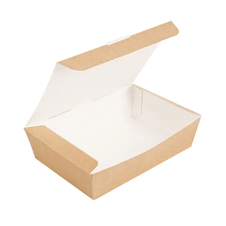 BOÎTES "LUNCH BOX" COUVERCLES THEPACK 1000 ML (32 oz) 20,5x14,6x5 CM NATUREL CARTON NANO-MICRO (360 UNITÉ)