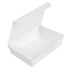 BOÎTES "LUNCH BOX" COUVERCLES THEPACK 1000 ML (32 oz) 20,5x14,6x5 CM BLANC CARTON NANO-MICRO (360 UNITÉ)