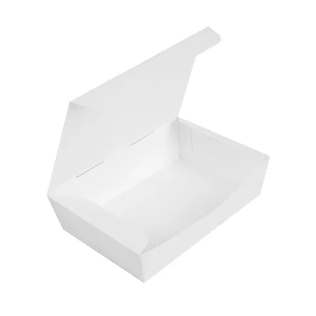 BOÎTES "LUNCH BOX" COUVERCLES THEPACK 1000 ML (32 oz) 20,5x14,6x5 CM BLANC CARTON NANO-MICRO (360 UNITÉ)