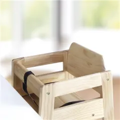 CHAISE HAUTE POUR ENFANTS   51x51x74 CM NATUREL BOIS (1 UNITÉ)