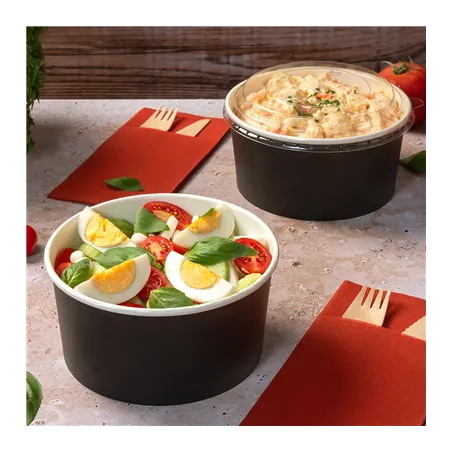 POTS SALADIERS  750 ML 320 + 18 PE G/M2 Ø 14,5/12,5x7 CM NOIR CARTON (500 UNITÉ)