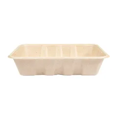 PLATEAUX BIONIC 1000 ML 22x16,5x4,7 CM NATUREL BAGASSE (400 UNITÉ)