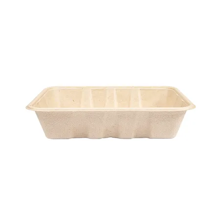 PLATEAUX BIONIC 1000 ML 22x16,5x4,7 CM NATUREL BAGASSE (400 UNITÉ)
