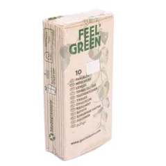 10 U X 10 U. MOUCHOIRS 3 PLIS FEEL GREEN  21x21 CM NATUREL KRAFT (1 UNITÉ)