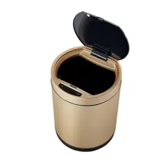 POUBELLE À DÉTECTEUR DE MOUVEMENT  50L Ø 32x70 CM DORE INOX (1 UNITÉ)