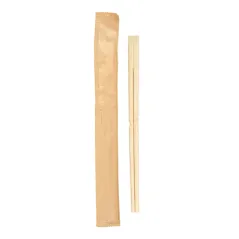 BAGUETTES CHINOISES EN SACHET KRAFT BAMBOO  20 CM NATUREL BAMBOU (100 UNITÉ)