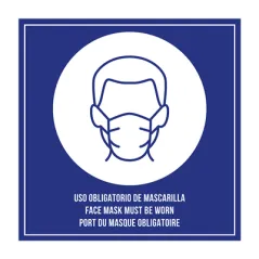 PLAQUE AUTO-ADHESIVE "PORT DU MASQUE OBLIGATOIRE"