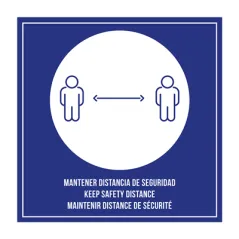 PLAQUE AUTO-ADHESIVE "MAINTENIR DISTANCE DE SÉCURITÉ"