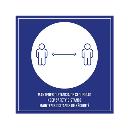 PLAQUE AUTO-ADHESIVE "MAINTENIR DISTANCE DE SÉCURITÉ"