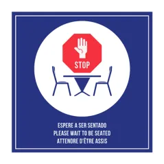 PLAQUE AUTO-ADHESIVE "ATTENDRE D’ÊTRE ASSIS"