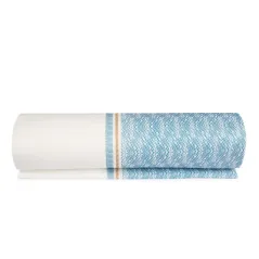SERVIETTES LIKE LINEN 'AZUR' 70 G/M2 40x40 CM BLANC/BLEU SPUNLACE (600 UNITÉ)