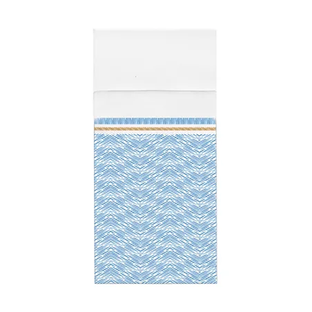 SERVIETTES KANGOUROU LIKE LINEN 'AZUR' 70 G/M2 40x40 CM BLANC/BLEU SPUNLACE (700 UNITÉ)