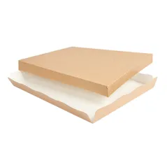 PLATEAUX + COUVERCLE THEPACK  32x27x4 CM NATUREL CARTON NANO-MICRO (150 UNITÉ)