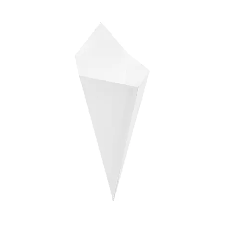CORNETS FRITES THEPACK 250 G 15,7x26,8 CM BLANC CARTON NANO-MICRO (1200 UNITÉ)