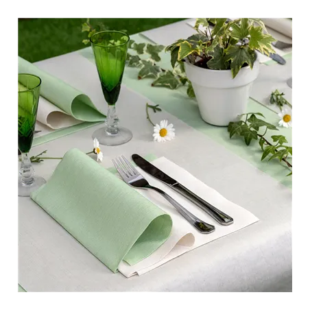 SERVIETTES LIKE LINEN  70 G/M2 40x40 CM VERT POMME SPUNLACE (600 UNITÉ)