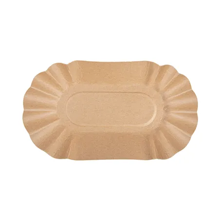 PLATEAUX OVALES  300 G/M2 19,5x11x3,2 CM NATUREL KRAFT (1000 UNITÉ)