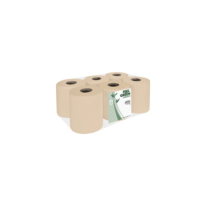 SERVIETTE MAXI BARRIL ECOLABEL 2 PLIES FEEL GREEN  19 G/M2 Ø 19x21,6 CM NATUREL PAPIER RECYCLÉ (6 UNITÉ)
