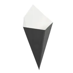 CORNETS FRITES THEPACK 100 G 12,8x21,7 CM NOIR CARTON NANO-MICRO (1600 UNITÉ)