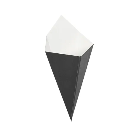 CORNETS FRITES THEPACK 100 G 12,8x21,7 CM NOIR CARTON NANO-MICRO (1600 UNITÉ)