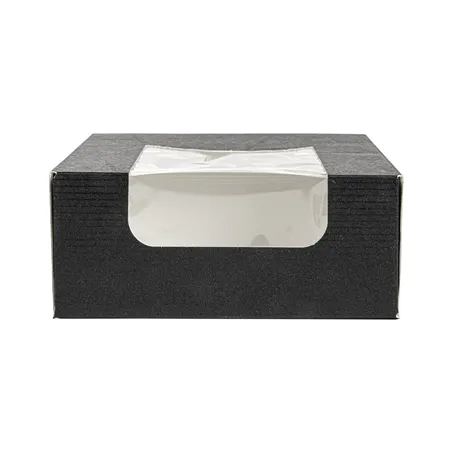 RÉCIPIENTS SUSHI+FÊNETRE THEPACK  10x10x4 CM NOIR CARTON NANO-MICRO + OPP (400 UNITÉ)