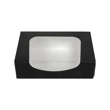RÉCIPIENTS SUSHI+FÊNETRE THEPACK  17,5x12x4,5 CM NOIR CARTON NANO-MICRO + OPP (400 UNITÉ)