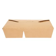 BOÎTES AMÉRICAINES 2 COMPART.  740 + 530 ML 300 + 20 PE G/M2 21,3x15,5x4,6 CM NATUREL KRAFT (200 UNITÉ)
