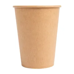 GOBELETS BOISSONS CHAUDES 1 PAROI 270 ML - 9 oz 12PE + 260 + 10PE G/M2 Ø7,8/5,2x9,5 CM MARRON CARTON (2500 UNITÉ)