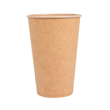 GOBELETS BOISSONS CHAUDES 1 PAROI  480 ML - 16 oz 250 + 21PE G/M2 Ø9/6x12,8 CM MARRON CARTON (1000 UNITÉ)