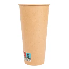 GOBELETS BOISSONS CHAUDES 1 PAROI  660 ML - 22 oz 12PE + 260 + 10PE G/M2 Ø9/6x17 CM MARRON CARTON (1000 UNITÉ)