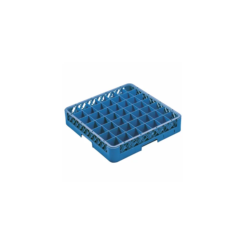 CASIER DE LAVAGE 49 COMPART. VERRES   50x50x10 CM BLEU PP (1 UNITÉ)