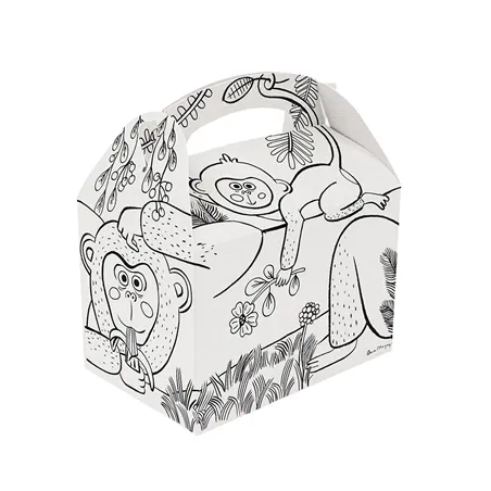 BOÎTES MENU ENFANT COLORIAGE  320 G/M2 15,50x10,50x17,50 CM BLANC CARTON (300 UNITÉ)