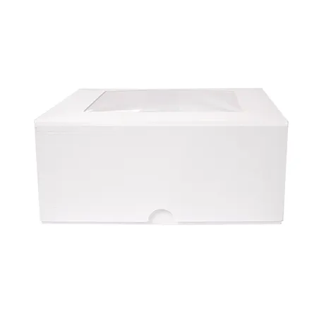BOÎTES PATISSERIES AVEC FENÊTRE THEPACK 'DECO'  18x18x7,5 CM BLANC CARTON NANO-MICRO + OPP (50 UNITÉ)