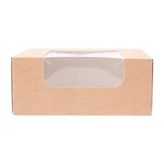 RÉCIPIENTS SUSHI+FÊNETRE THEPACK  10x10x4 CM MARRON CARTON NANO-MICRO + OPP (400 UNITÉ)